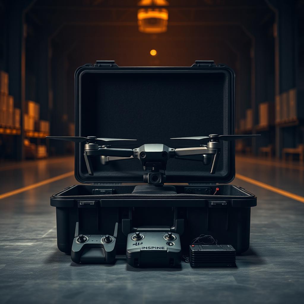 DJI cinema drone in flight case ready for rental